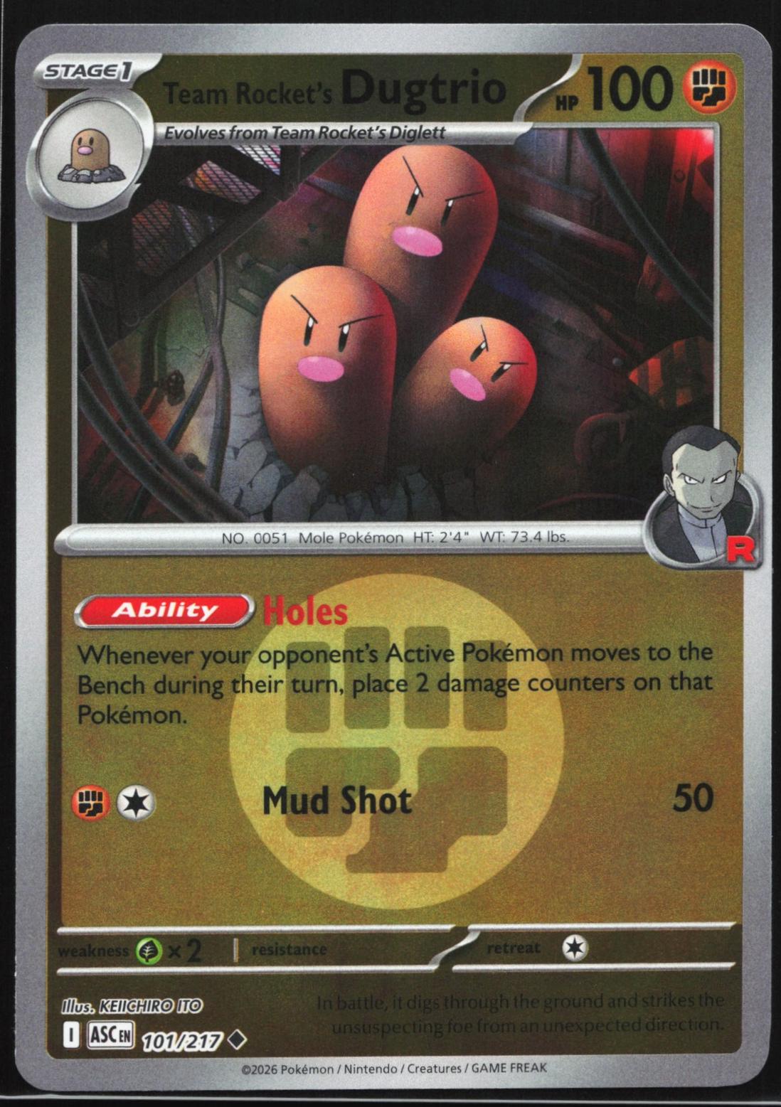 Ascended Heroes Team Rocket's Dugtrio [Energy] Pokémon card